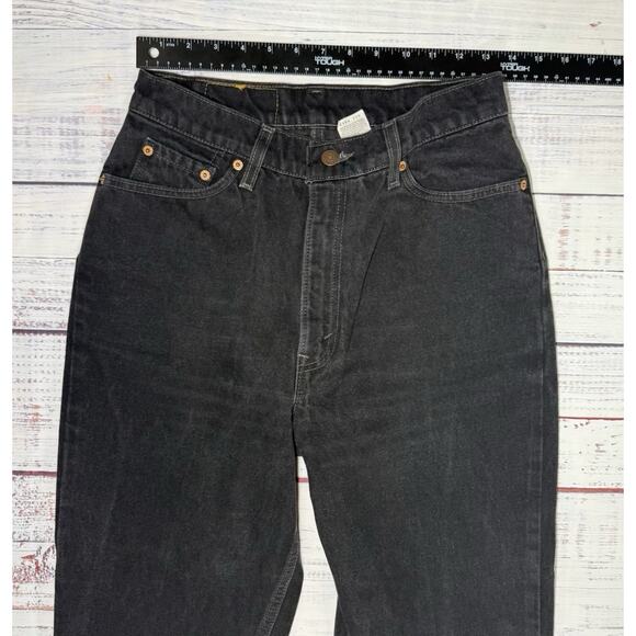 Vintage Levis Jeans Womens 13 JR (Fits 27x30) Black 512 Slim Tapered Denim 90s - Picture 8 of 8